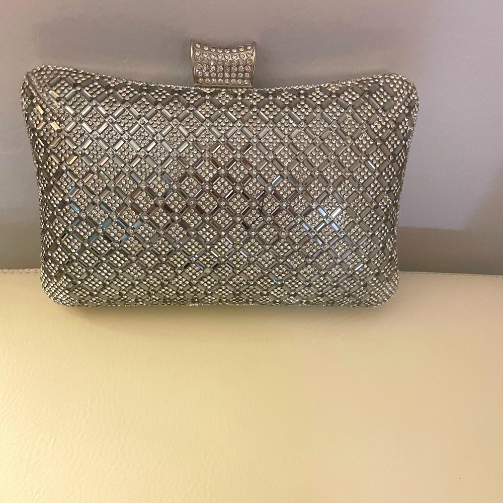 Silver Rhinestone Party Handbag - Picture 2 of 3
